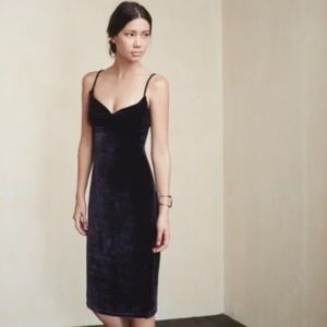 Reformation Black Velvet Winston Dress